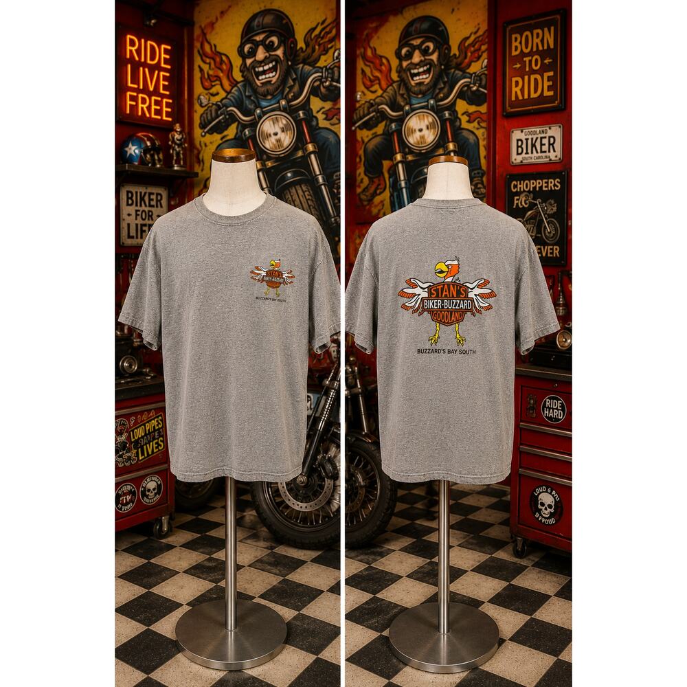 Stan’s Biker Buzzard Goodland Tee L Motorcycle Graphic Shirt